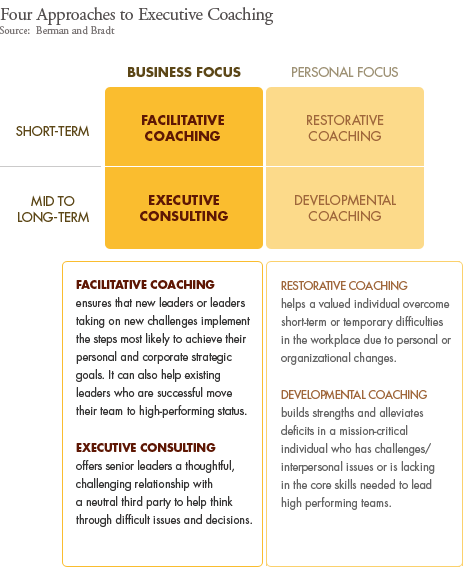 Diagram: Four Approaches to Executive Coaching